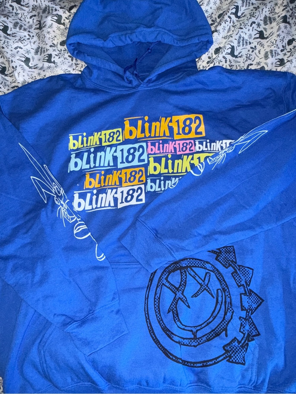 blink-182 Lollapalooza EXCLUSIVE Women's Blue Graphic Hoodie Sweatshirt